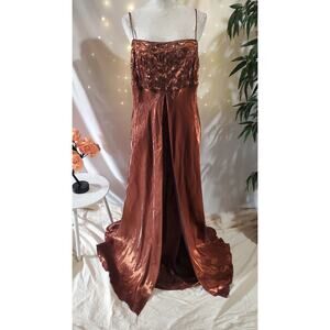 Vtg Morgan and Co Split Empire Waist Gown Dress 22 Fairy Grunge Whimsigoth Prom